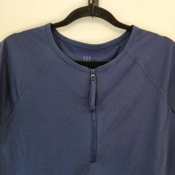Title Nine Sunbuster Navy Blue Short Sleeve Athletic Top Shirt Golfing Tennis L - Picture 3 of 7